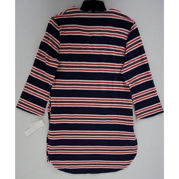 La Blanca LB3ZC55 Women Sz S Blue Sailor Stripe Lace-Up Swim Cover-Up Tunic $103 - Picture 12 of 16
